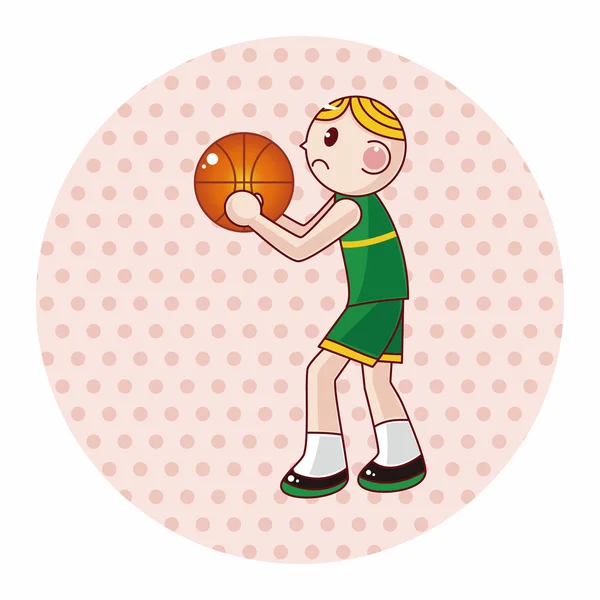 Giocatore di basket elementi del fumetto vettore, eps — Vettoriale Stock