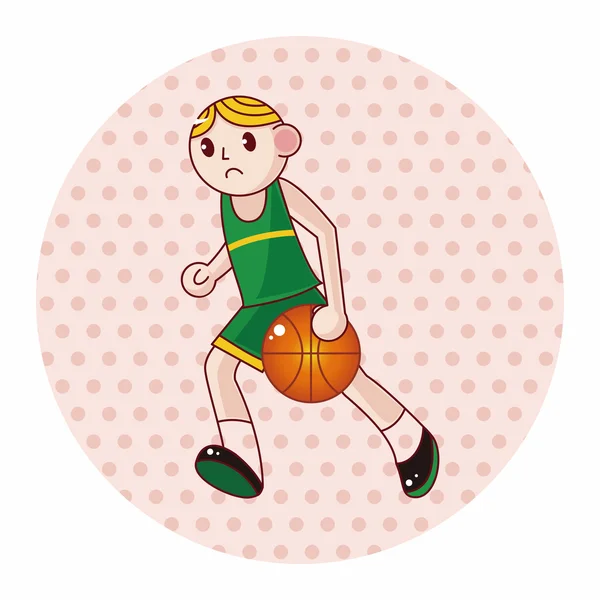篮球运动员卡通元素矢量、 eps — 图库矢量图片