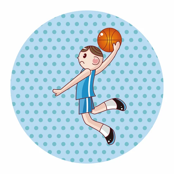 Basketball player cartoon elements vector,eps — Stock Vector