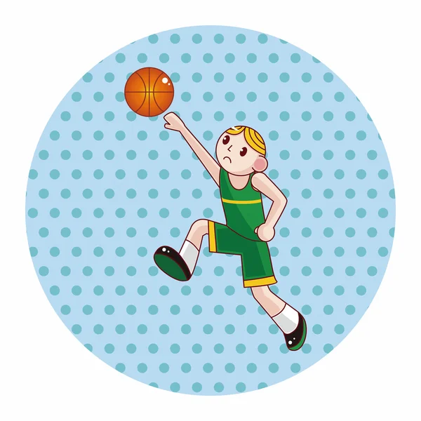 Baloncesto jugador elementos de dibujos animados vector, eps — Vector de stock