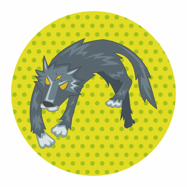 Animal wolf cartoon theme elements — Stock Vector