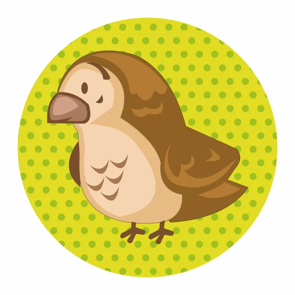 Dierlijke sparrow cartoon thema-elementen — Stockvector