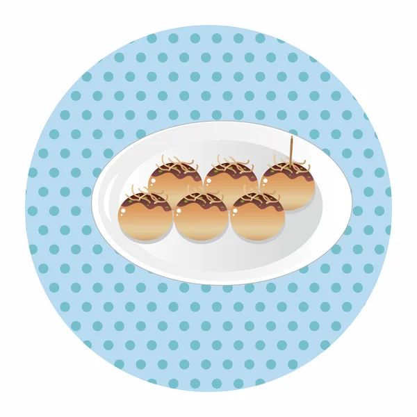 Comida japonesa tema Takoyaki elementos vector, eps — Archivo Imágenes Vectoriales