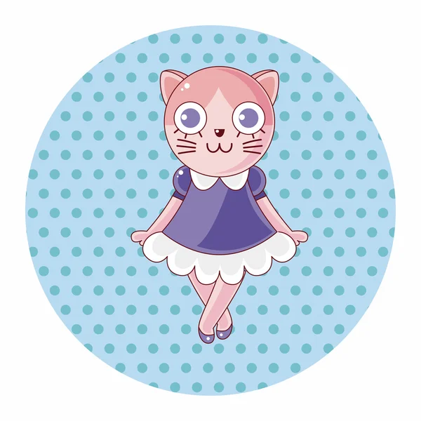 Animaux chat dessin animé éléments de thème — Image vectorielle
