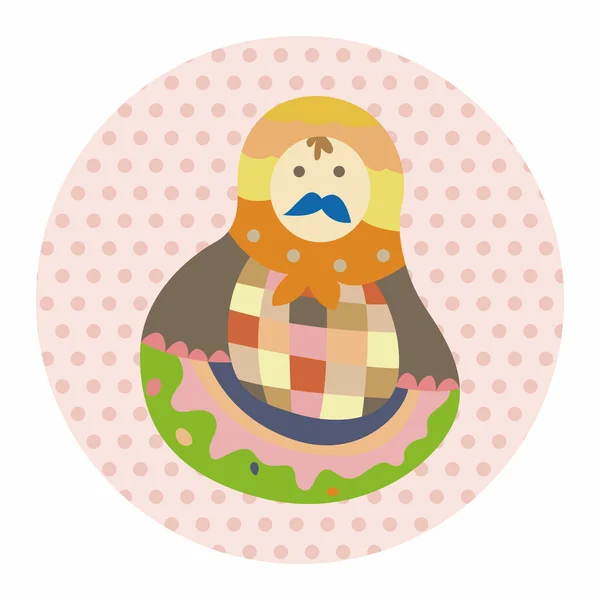 Matryoshka, ตุ๊กตาไม้ดั้งเดิมของรัสเซีย, รูปแบบเวกเตอร์, el — ภาพเวกเตอร์สต็อก