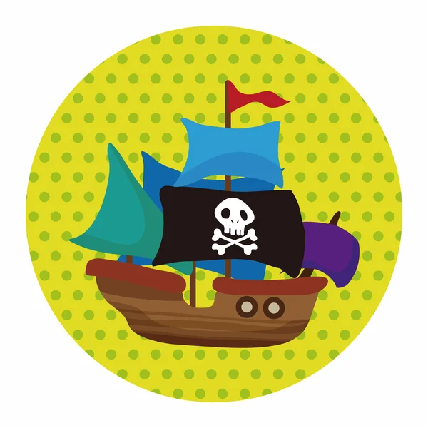 Pirat fartyg temaelement — Stock vektor