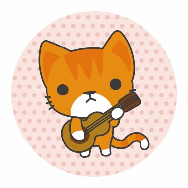 hayvan kedi enstrüman çizgi film Tema öğeleri oynarken