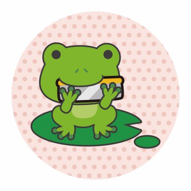 hayvan kurbağa enstrüman çizgi film Tema öğeleri oynarken