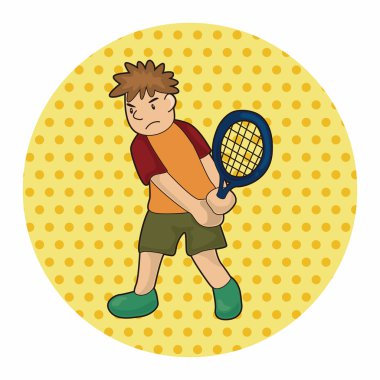 Tenis oyuncu Tema öğeleri vektör, eps