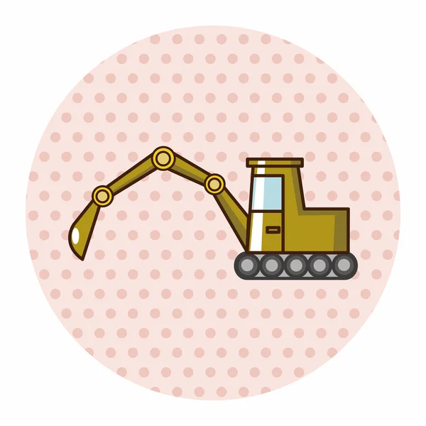 Trasporti escavatore camion elementi a tema — Vettoriale Stock