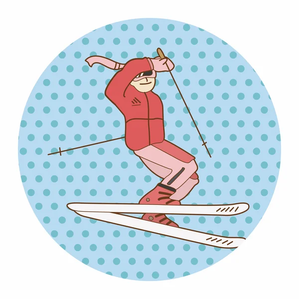 Ski thema-elementen — Stockvector