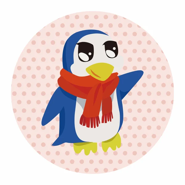 Animali pinguino cartoni animati elementi a tema — Vettoriale Stock