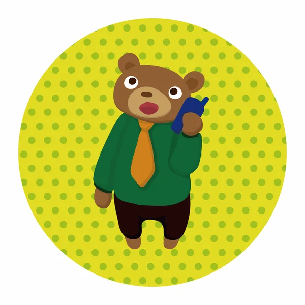 Animal oso trabajador dibujos animados elementos temáticos — Vector de stock
