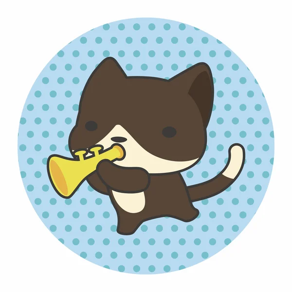 animal cat playing instrument cartoon theme elements