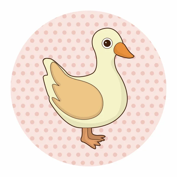 Animal pato dibujos animados elementos temáticos — Vector de stock