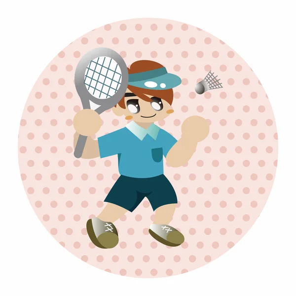 Badminton player elementos temáticos —  Vetores de Stock