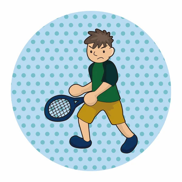 Jugador de tenis tema elementos vector, eps — Vector de stock