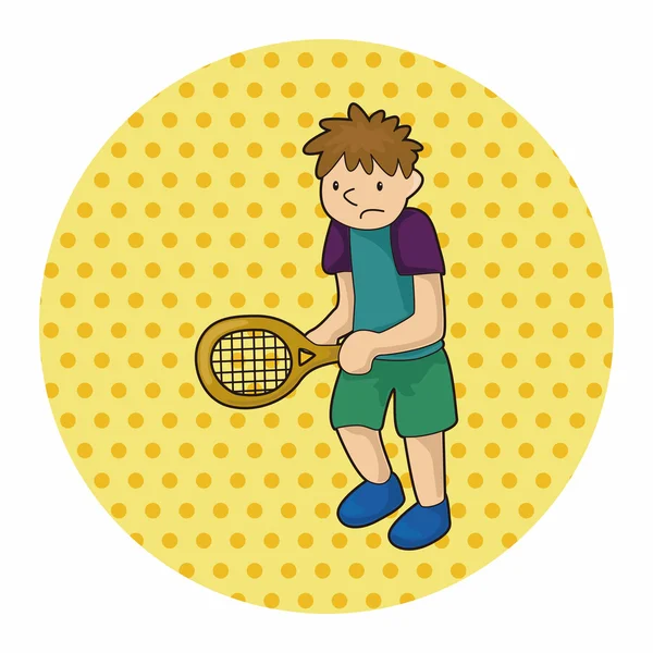 Jugador de tenis tema elementos vector, eps — Vector de stock