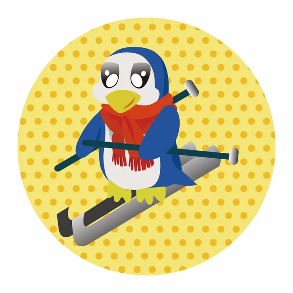 Animal pingüino haciendo deportes elementos temáticos de dibujos animados — Archivo Imágenes Vectoriales