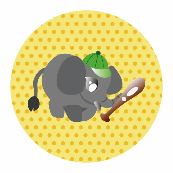 Éléphant animal faisant des éléments de thème de dessin animé sportif — Image vectorielle