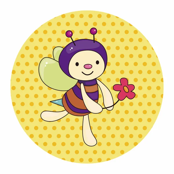 Abeja elementos de dibujos animados tema — Vector de stock