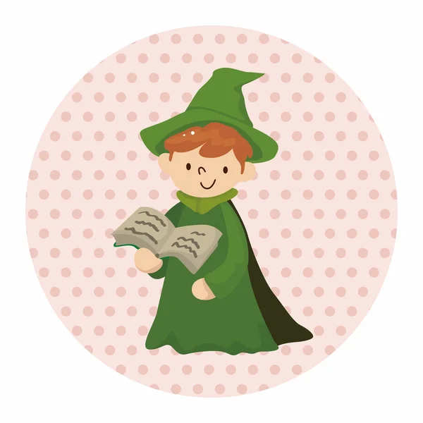 Witch cartoon thema-elementen — Stockvector