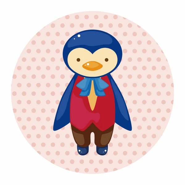 Animal pingüino camarero dibujos animados elementos temáticos — Vector de stock