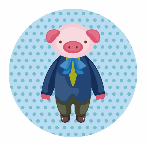 Djur gris servitör tecknad temaelement — Stock vektor