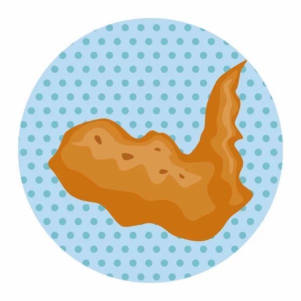 Alimentos fritos tema pollo elementos — Vector de stock