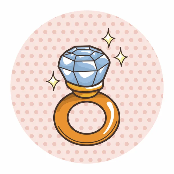 Anillo de diamante tema elementos — Vector de stock