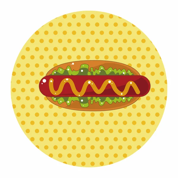 Smażone żywności tematu hot dog elementów — Wektor stockowy