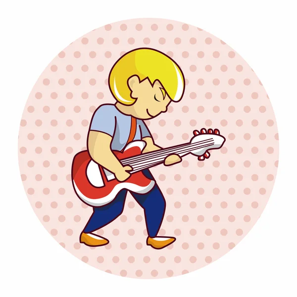 Band member guitar player theme elements — Stock Vector