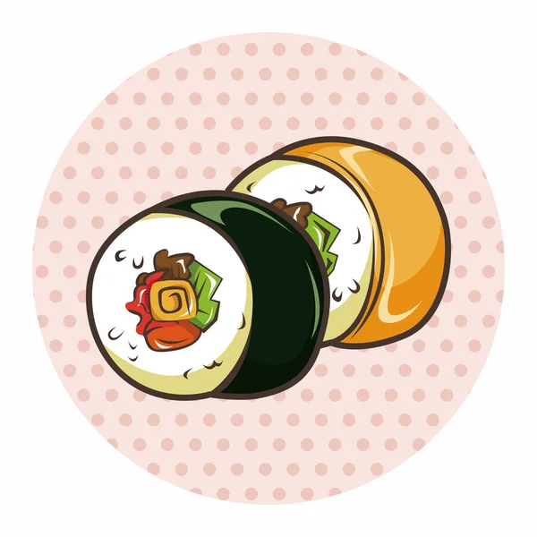 Elementos temáticos de sushi comida japonesa — Vector de stock