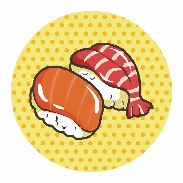 Japán élelmiszer-sushi téma elemek — Stock Vector