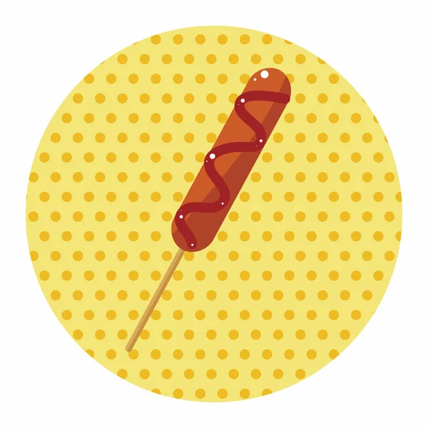 Smažené potraviny motivu hot dog — Stockový vektor