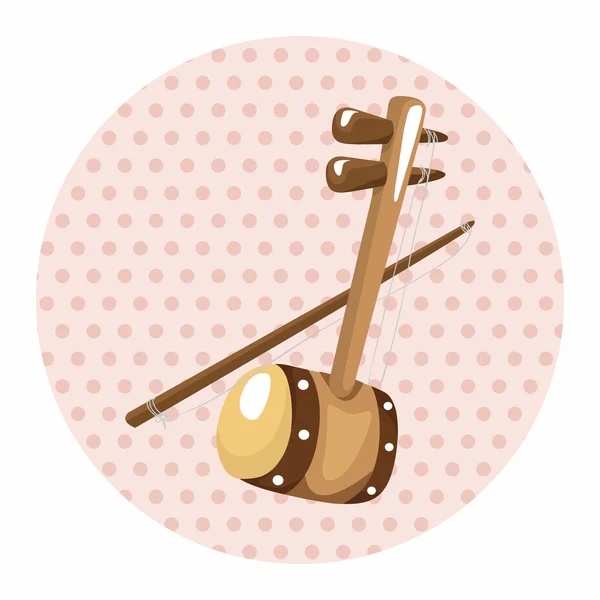 Instrument erhu éléments de thème de bande dessinée — Image vectorielle