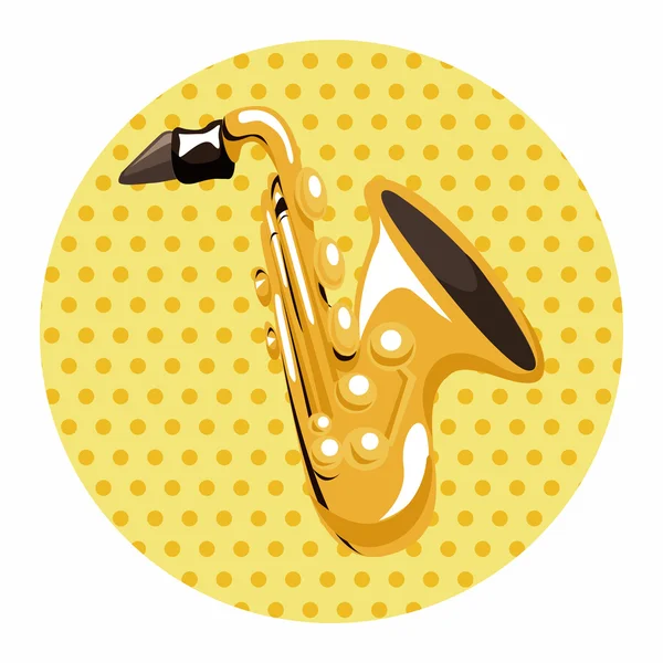 Instrumento saxofone cartoon elementos temáticos — Vetor de Stock
