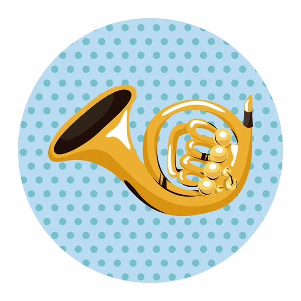 Instrument corne française éléments de thème de bande dessinée — Image vectorielle