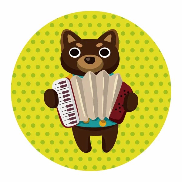 animal dog playing instrument cartoon theme elements