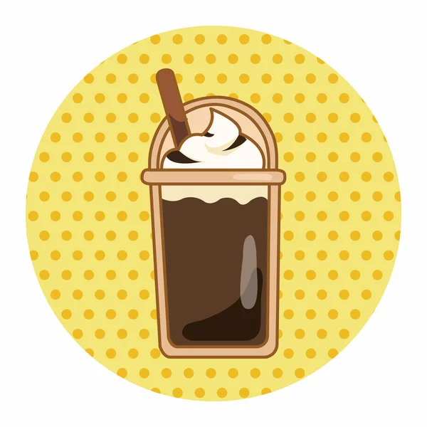 アイス コーヒーのテーマの要素を浮動 — ストックベクタ