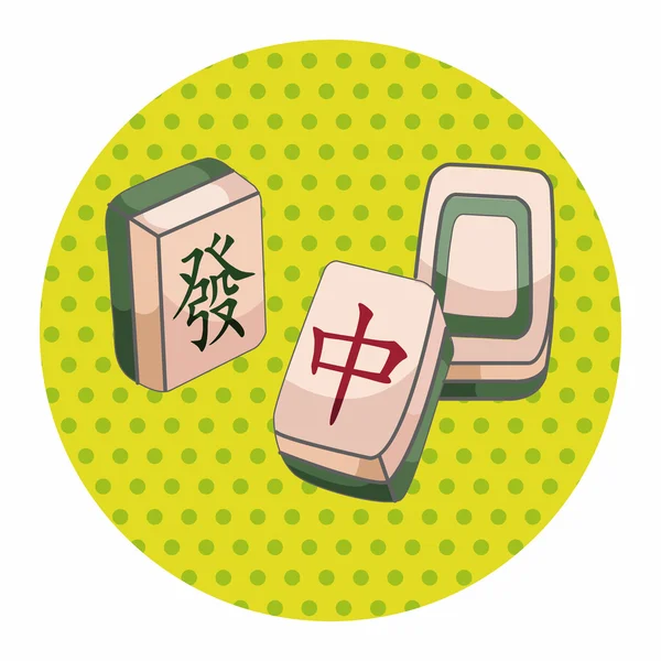 Elementos do tema Mahjong — Vetor de Stock