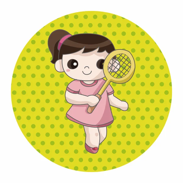 Badminton-speler thema-elementen — Stockvector