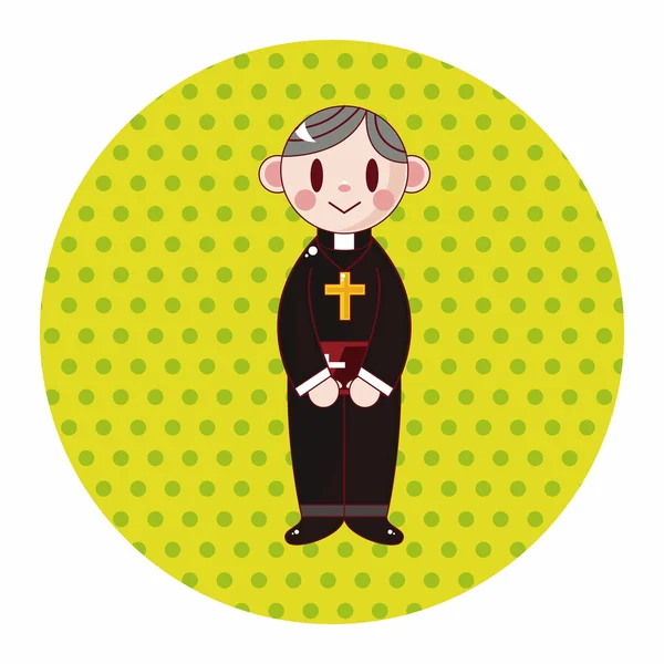 Pastor and nun theme elements — Stock Vector
