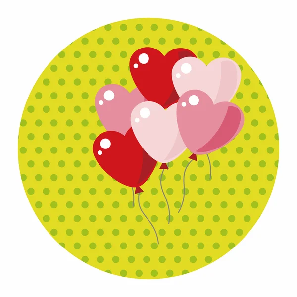 Sevgililer günü balonları Tema öğeleri — Stok Vektör