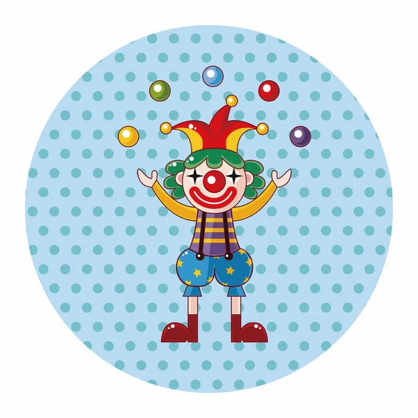 Clown elementi a tema — Vettoriale Stock