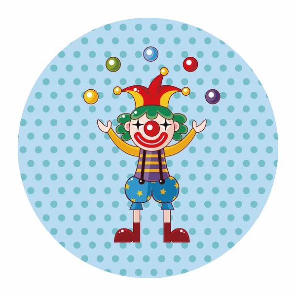 Éléments de thème clowns — Image vectorielle