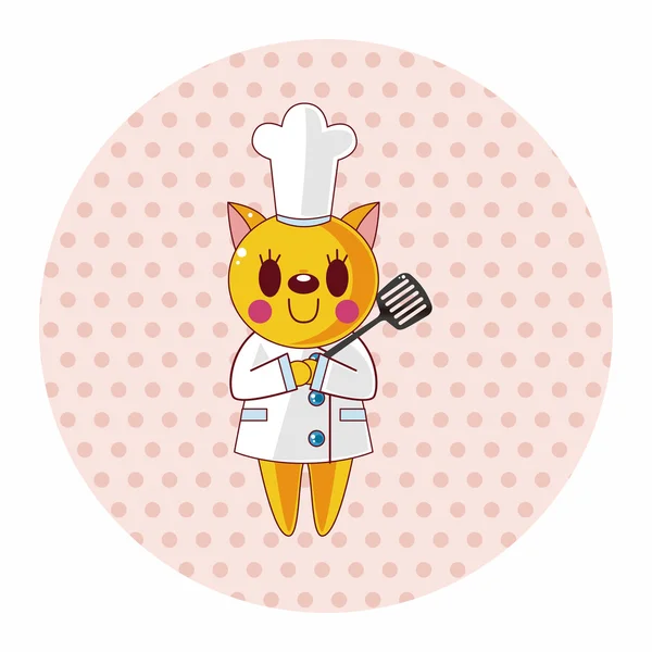 Animal chef cartoon theme elements — Stock Vector