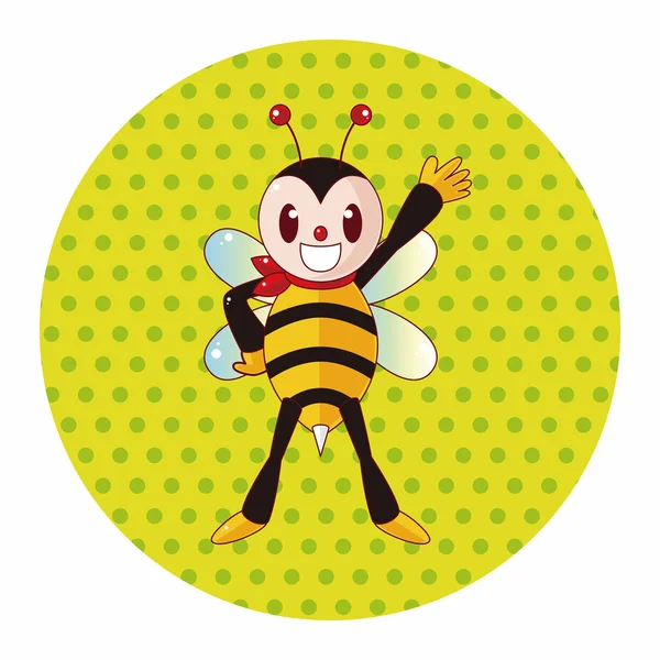 蜂の漫画のテーマの要素 — ストックベクタ