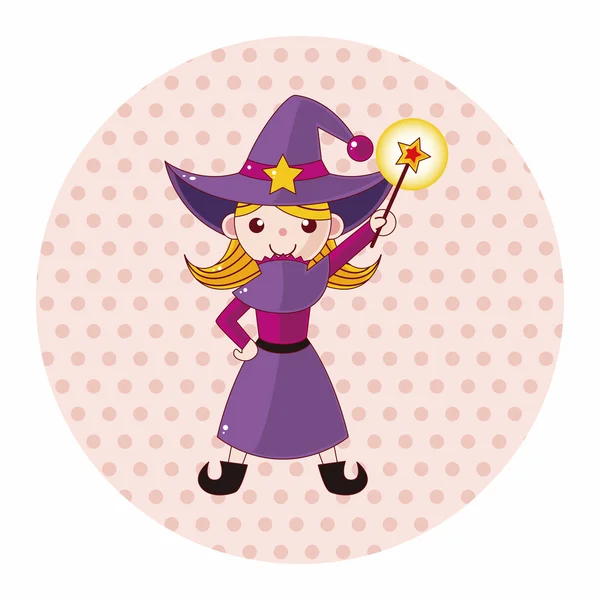 Witch cartoon theme elements — Stock Vector