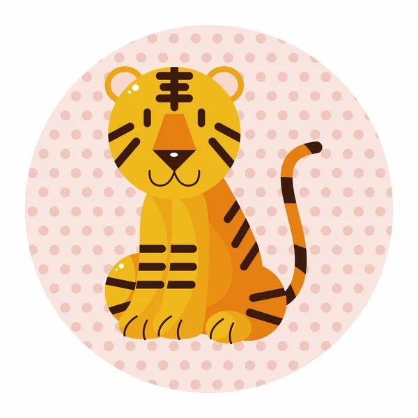 Animal tigre desenhos animados elementos do tema — Vetor de Stock